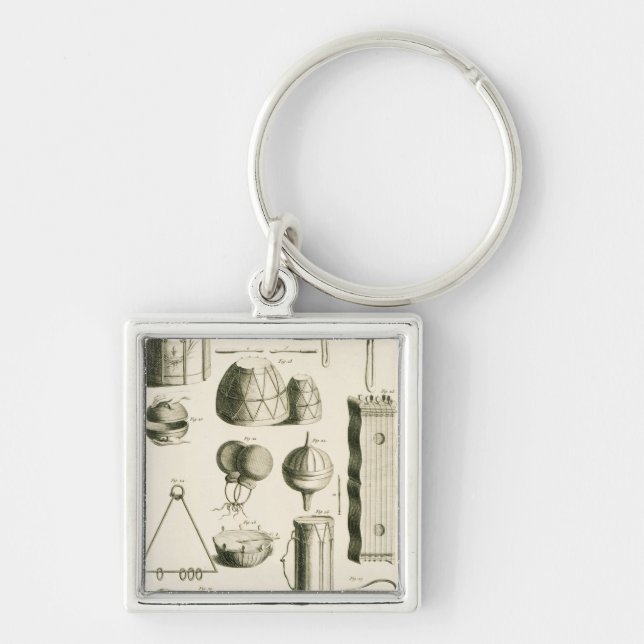 Chaveiro Placa II: Instrumento de percussão antigo e (Frente)