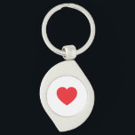 Chaveiro Plain Modern White Red Love Heart Graphic<br><div class="desc">Plain Minimalist Modern Designs. They're all simple,  attractive,  unique.</div>