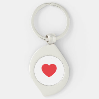 Chaveiro Plain Modern White Red Love Heart Graphic