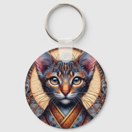 Chaveiro Planejador felino de fantasia ornamentado mítico r