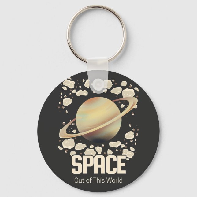 Chaveiro Planeta Brown Beige Saturn (Frente)