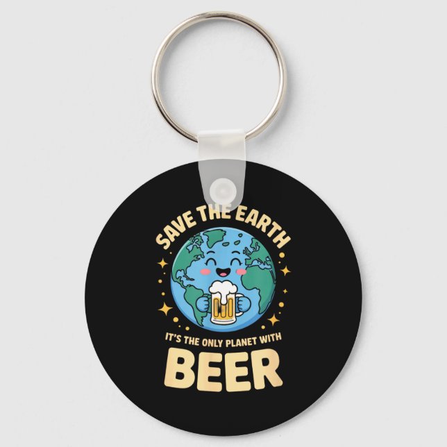 Chaveiro Planeta cerveja dia da terra salvar  (Frente)