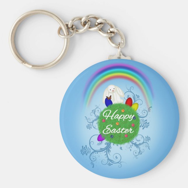 Chaveiro Planeta Colorido do felz pascoa (Frente)