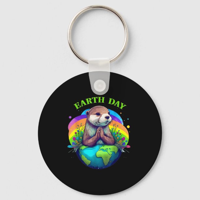 Chaveiro Planeta do Dia da Terra Aniversário do Dia da Terr (Frente)