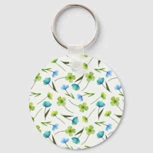 Chaveiro Plantas De Aquarelas: Padrão Floral Sem Costura.