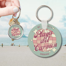 Playa del Carmen México Retro souvenir decor teal