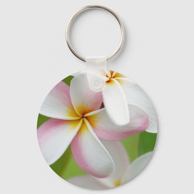 Chaveiro Plumeria Frangipani Hawaii Flor Vazio Personalizad (Frente)