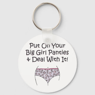 Chaveiro Pnha sobre seus calcinhas grandes da menina e