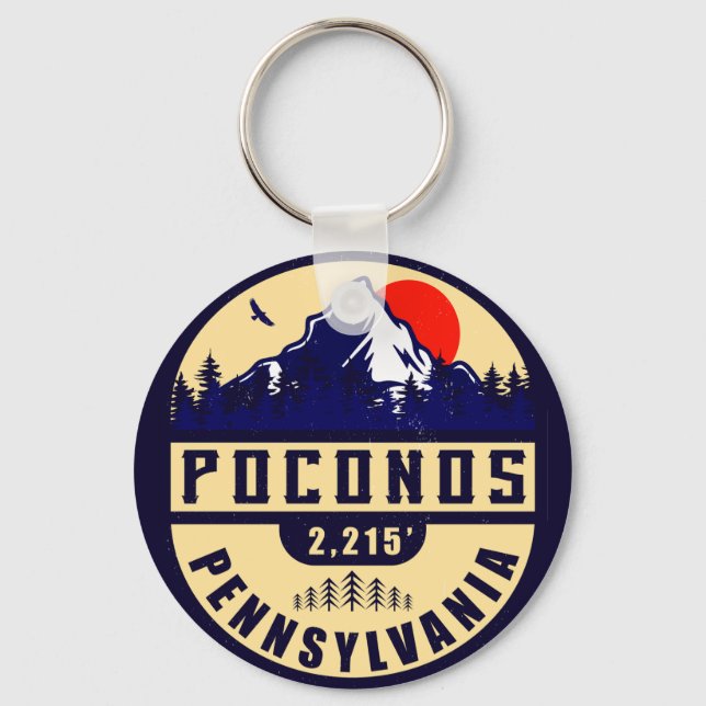 Chaveiro Pocono Mounains Pensilvânia - Retro Souvenirs (Frente)