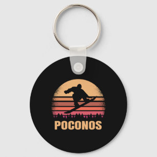 Chaveiro Poconos Pennsylvania Snowboard Outdoor Vintage