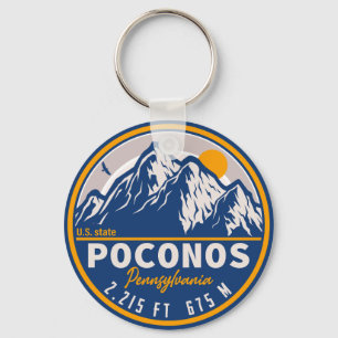 Chaveiro Poconos Pensilvânia PA Mountain Retro Gift