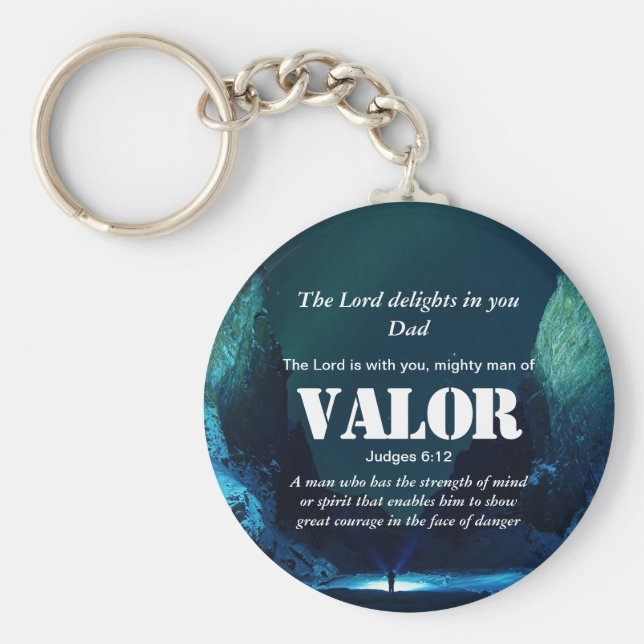 Chaveiro PODEROSO HOMEM DE VALOR | Cristão (Frente)