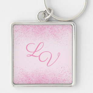 Chaveiro Poeira brilhante cor-de-rosa