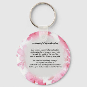 Chaveiro Poema da avó - floral cor-de-rosa