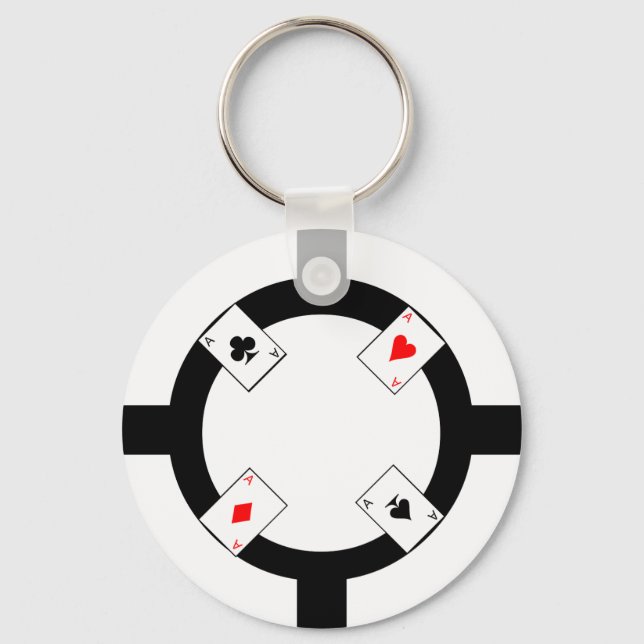 Chaveiro Poker Chip - Branco (Frente)