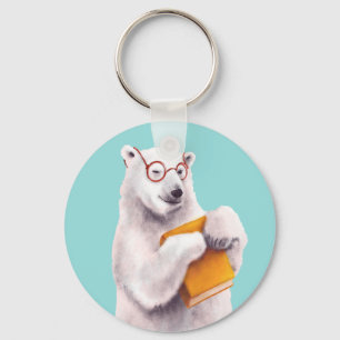 Chaveiro Polar Bear Book Lover Nerdy