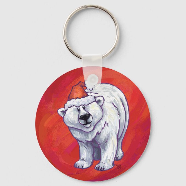 Chaveiro Polar Bear Natal Em Vermelho (Frente)
