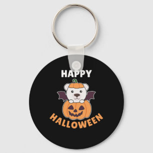 Chaveiro Polar Feliz Halloween Pumpkin Bat Costume