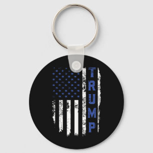 Chaveiro Polícia Trump Linha Azul Fina Republicano Polícia