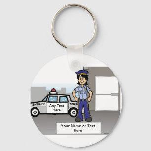 Chaveiro Policial - Cartoon por PrintedPerfection.com