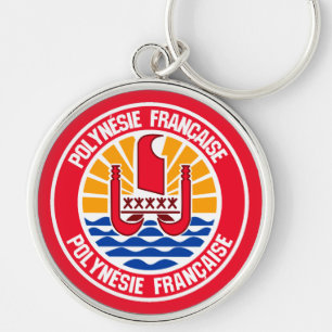 Chaveiro Polinésia Francesa Redonda Emblem