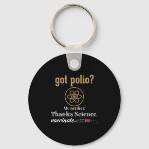 Chaveiro Polio de Ciência do Humor Gráfico Engraçado Vacina