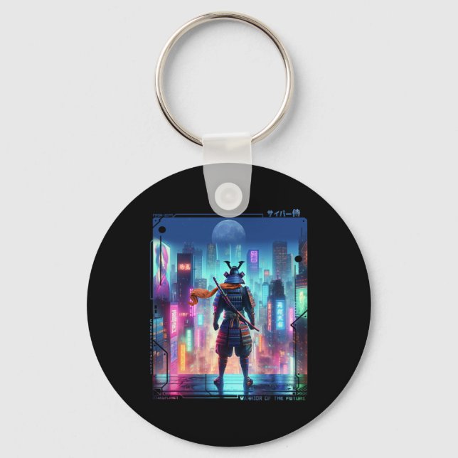 Chaveiro Polo Elétrico Samurai No Retro Cyberpunk Japonês (Frente)