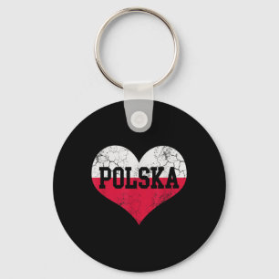 Chaveiro Polska Heart Flag Polônia Heritage Vi