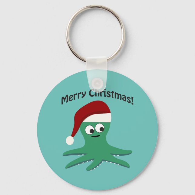 Chaveiro Polvo Feliz de Natal (Frente)