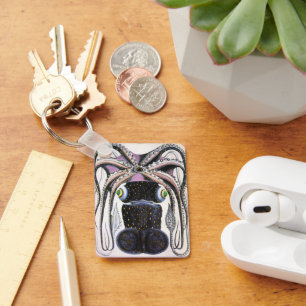 Chaveiro Polvo gigante da Vintage ou lula, animal da marinh