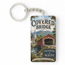 Ponte Coberta Fryeburg Maine Retângulo Acrílico