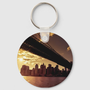 Chaveiro Ponte de Brooklyn com arranha-céus da Nova Iorque