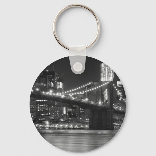 Chaveiro Ponte do Brooklyn - Preto e Branco (Frente)