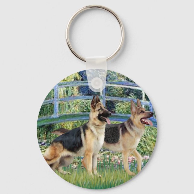 Chaveiro Ponte Lily Pond - Dois German shepherd (Frente)