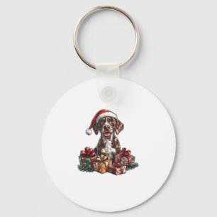 Chaveiro Ponteiro alemão de curta distância Santa Hat SPG