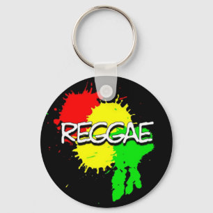 Chaveiro pontos da bandeira da reggae em um fundo preto
