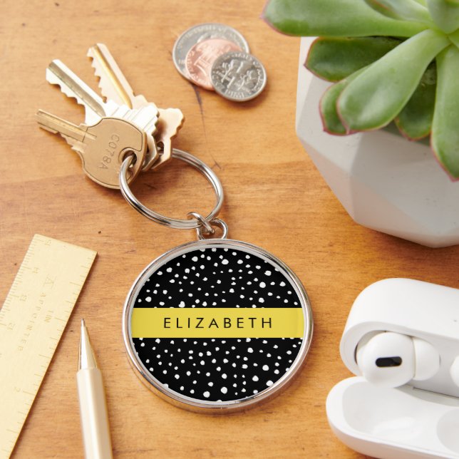 Chaveiro Pontos Dalmáticos, Pontos, Preto e Branco, Seu Nom (Mesa)