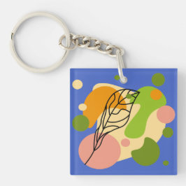 Chaveiro Pontos de abstrato interessantes com folhas