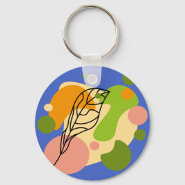 Chaveiro Pontos de abstrato interessantes com folhas