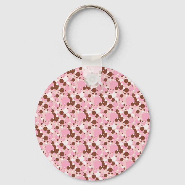 Chaveiro Pontos napolitanos 01-Lt-CHAVEIRO cor-de-rosa (Frente)