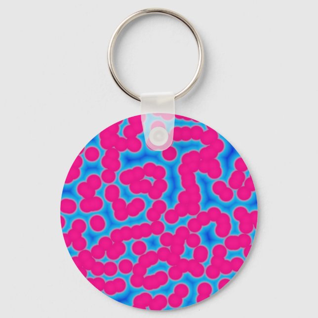 Chaveiro pontos rosa e azul se cruzando (Frente)
