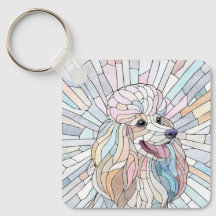 Poodle - arte mosaica pastel