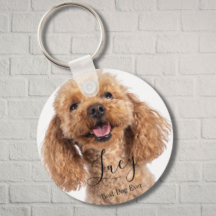 Chaveiro Poodle de Foto Personalizada Amante de Cachorro Pe