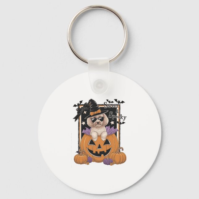 Chaveiro Poodle e Pumpkin doces e assustados (Frente)