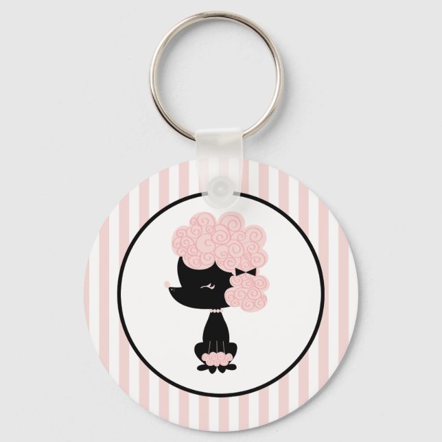 Chaveiro Poodle Francês de Desenho Animado (Frente)