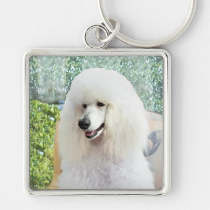 Chaveiro Poodle Padrão Branco