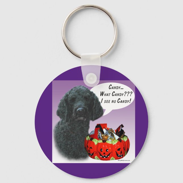 Chaveiro Poodle (preto) Halloween Candy (Frente)