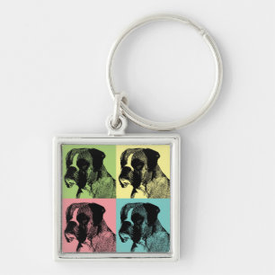 Chaveiro Pop art do Stamper do cão do pugilista