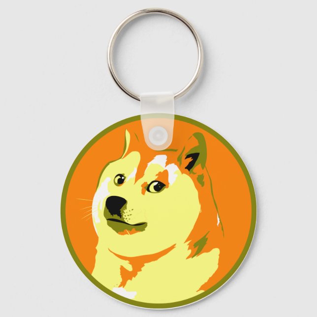 Chaveiro Pop Art dogecoin design (Frente)