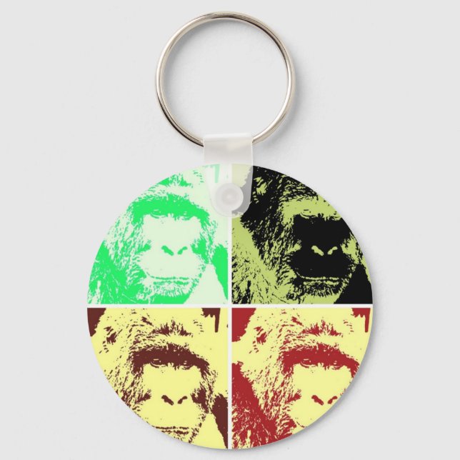 Chaveiro Pop Art Gorilla Faces (Frente)